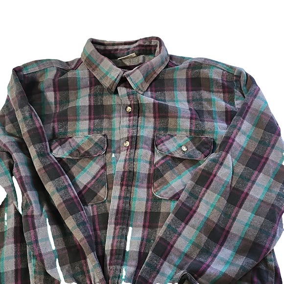 Five Brother Other - Five Brother Men's Tall Fit Plaid Flannel Button-Up Shirt Long Sleeve 2XL